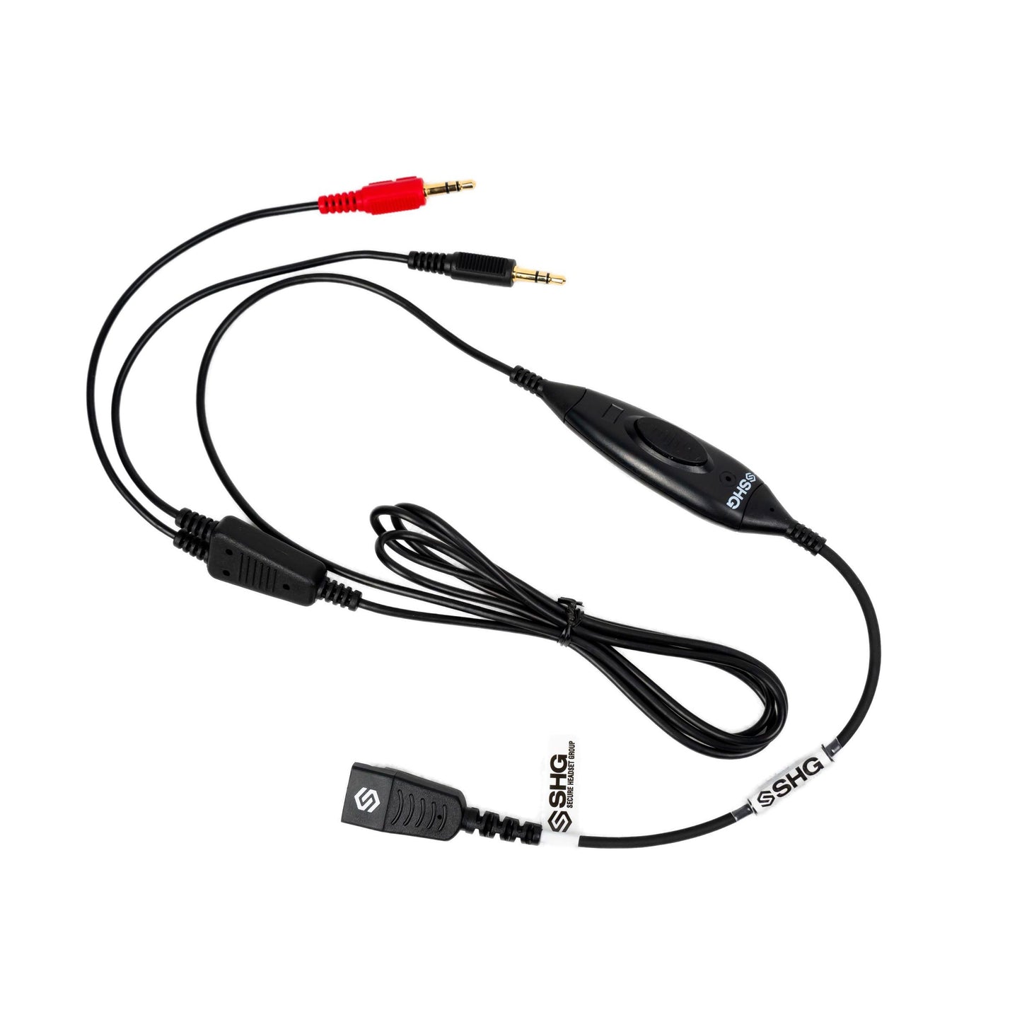 SHG SM135-PTT/MM Push-To-Talk Cable with Dual Multimedia 3.5mm Prongs